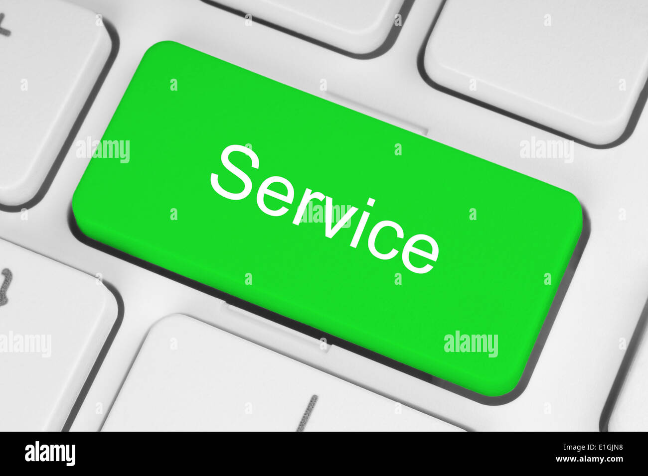 Green service keyboard button Stock Photo