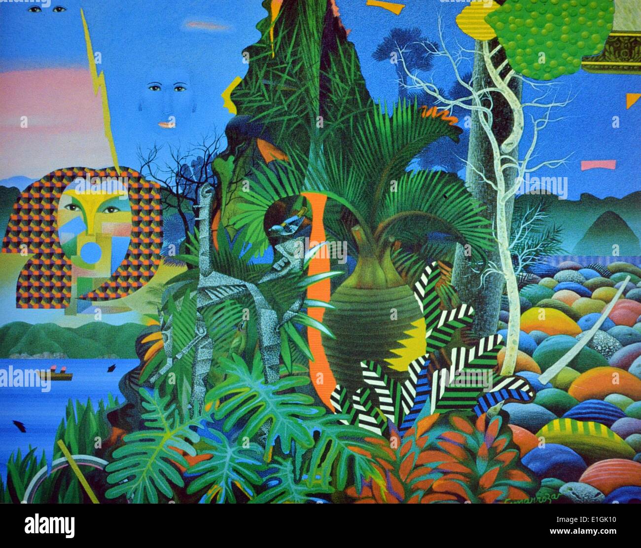 Prudencio Lamarroza, Jungle Fever, undated. Oil on canvas Stock Photo