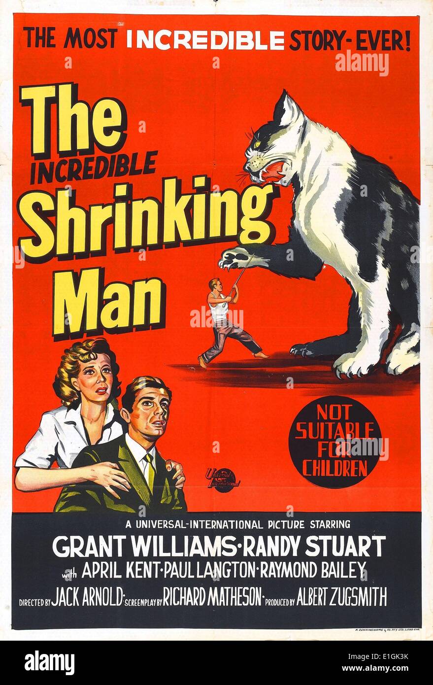 The Incredible Shrinking Man a 1957 science fiction film starring Grant Williams. Stock Photo