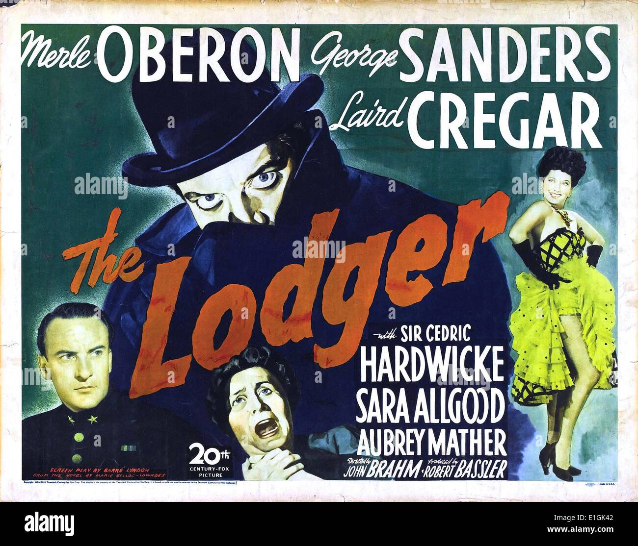 The Lodger starring Merle Oberon a 1944 horror film about Jack the Ripper Stock Photo