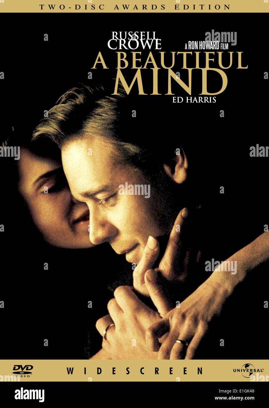 A Beautiful Mind starring Russell Crowe a 2001 American biographical film based on the life of John Nash, a Nobel Laureate in Economics. Stock Photo