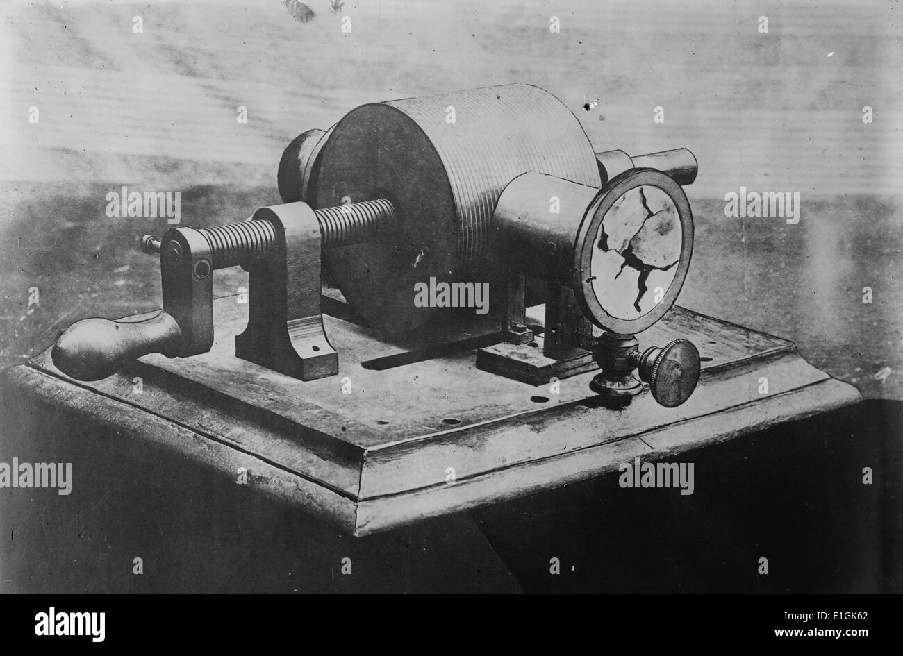 First phonograph the Edison Tin Foil Phonograph. 1877 Stock Photo