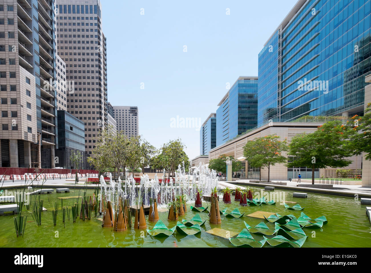 View of new commercial property developments at Downtown Jebel Ali in