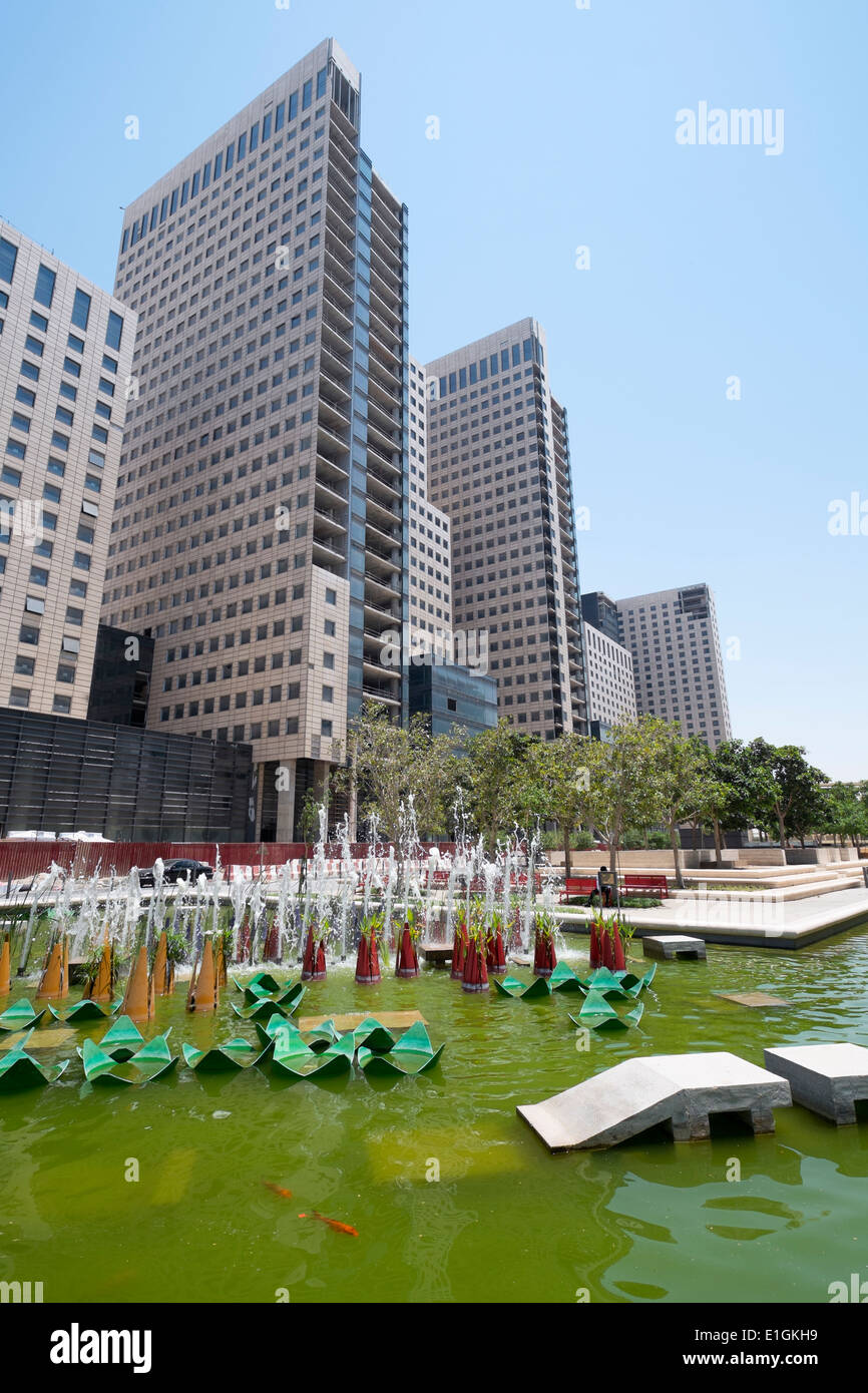 View of new commercial property developments under construction at