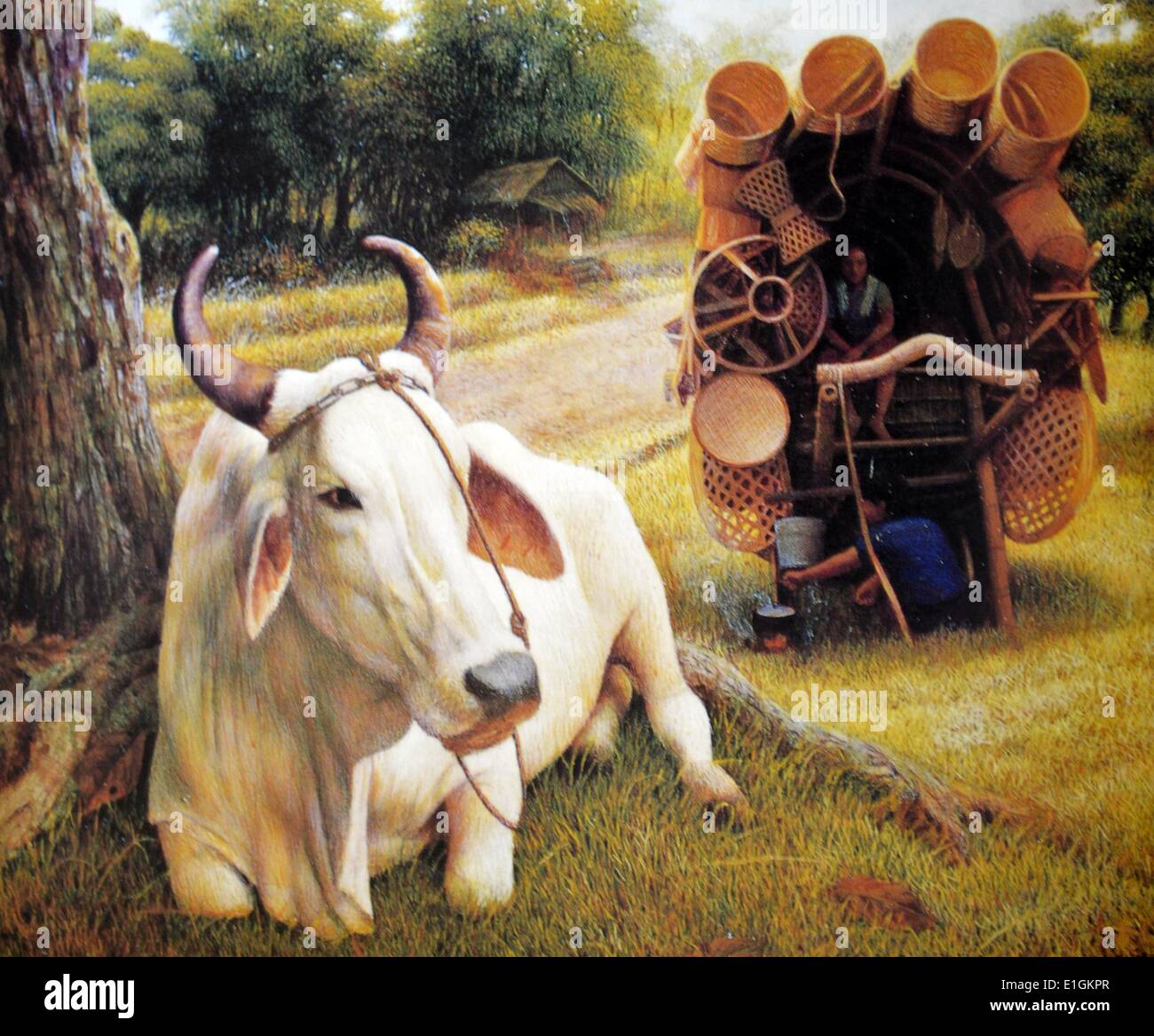 Nestor Leynes, Baka, 1989. Oil on canvas. Stock Photo