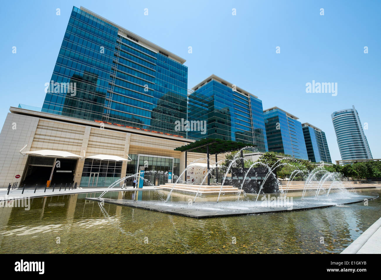 View of new commercial property developments at Downtown Jebel Ali in