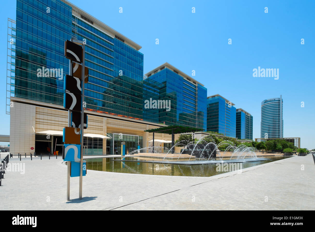 View of new commercial property developments at Downtown Jebel Ali in