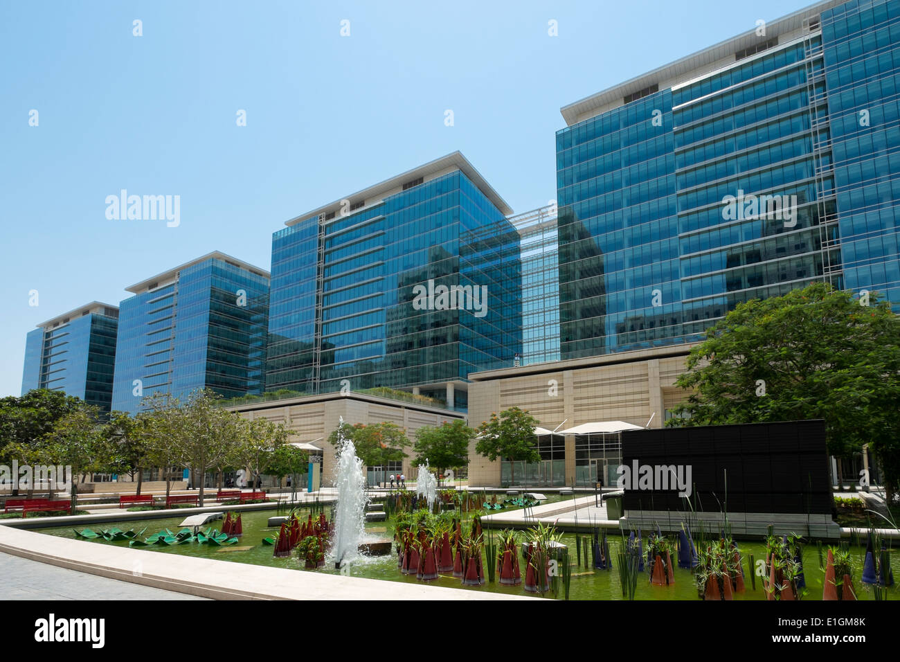 View of new commercial property developments at Downtown Jebel Ali in