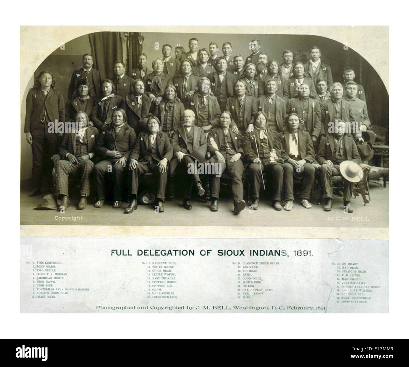 Portrait of delegation, along with T.J. Morgan; includes key to identifications. Stock Photo