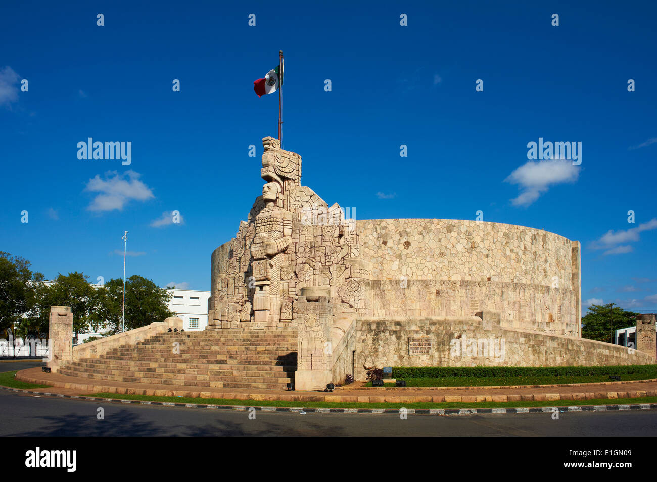 Mexico, Yucatan state, Merida, the capital of Yucatan, Paseo de Montejo, Monumento a la Patria Stock Photo