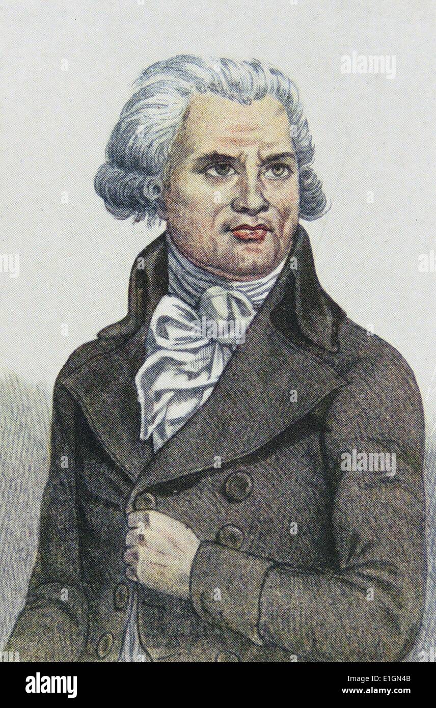 Georges Jacques Danton (1759-1794) French revolutionary leader. Lost power  to Robespierre during the Reign of Terror and was guillotined. Engraving  Stock Photo - Alamy