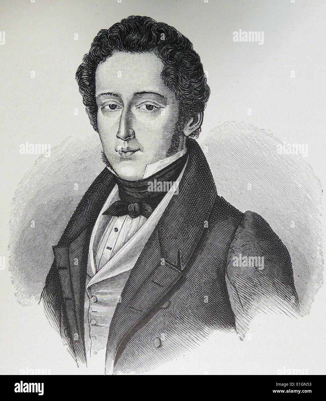 Frederic Chopin (1809-1849) Polish pianist and composer. Lover of George Sand. Died of Consumption. Stock Photo
