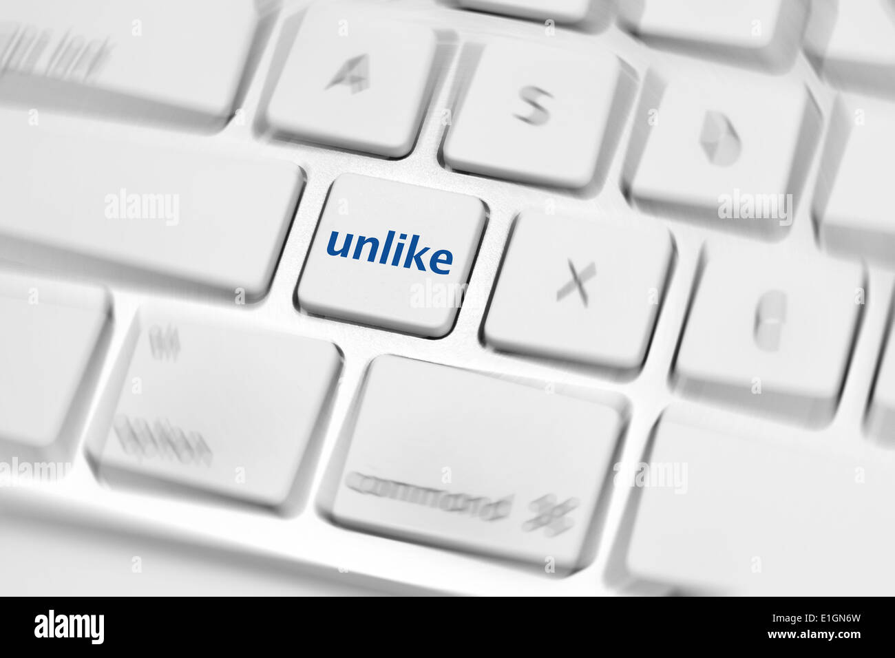 Social Media Button On A Keyboard Showing The Unlike Icon Stock Photo
