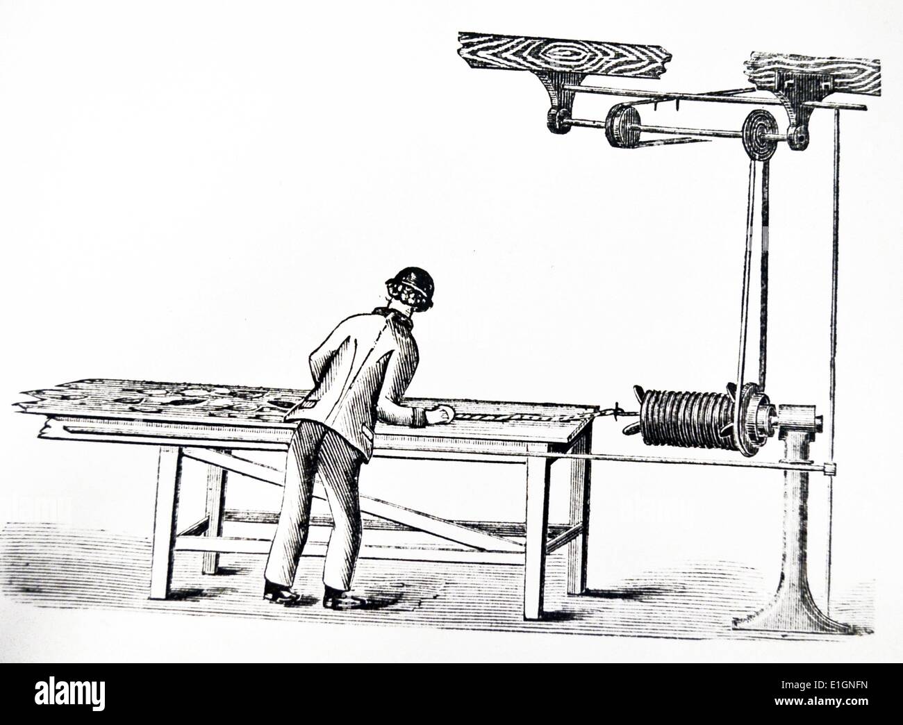 pigtail tobacco Machinery for spinning tobacco rolls (pigtail tobacco) in use at Thomas  Cope's works, Liverpool, England. Engraving from ''The Mechanic's  Magazine'', London, 1869. This tobacco was used mainly for chewing but  could also
