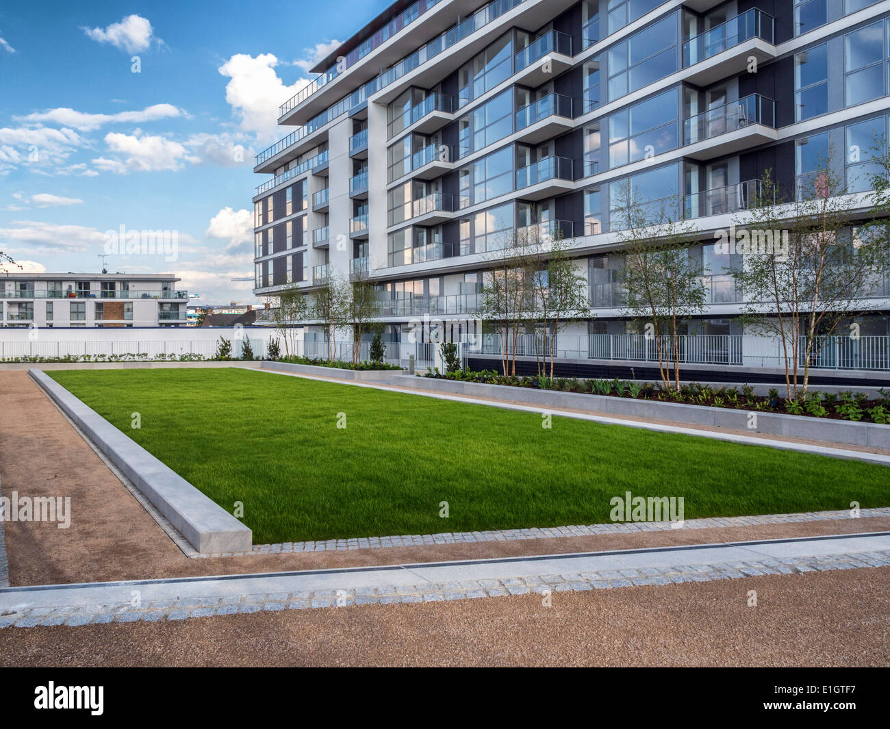 River gardens New building Modern Apartment building and flats at