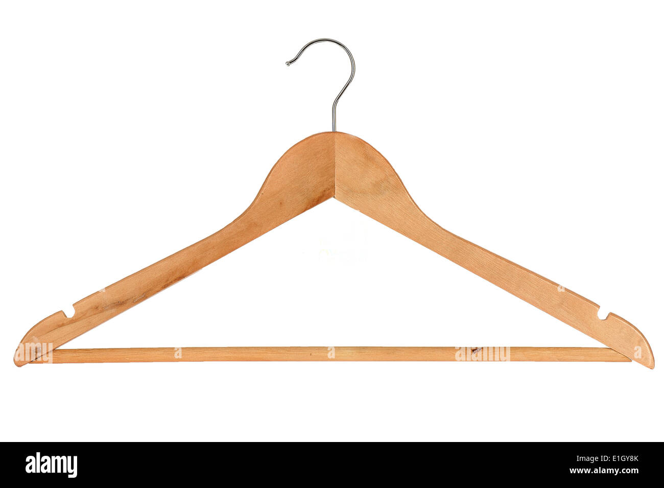 Wooden Clothes Coat Hanger Stock Photo