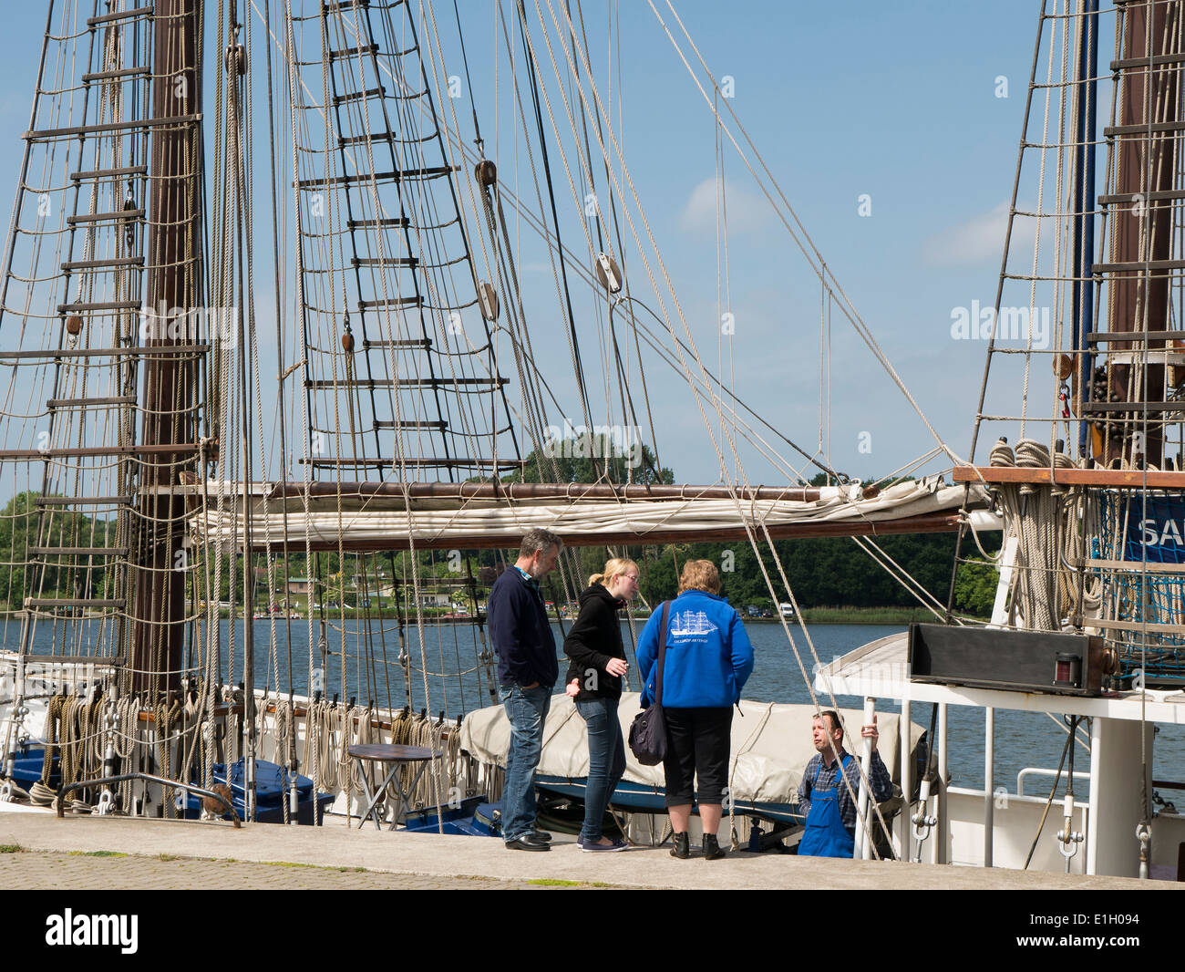 sailing ship in the city port of Rostock, MecklenburgVorpommern