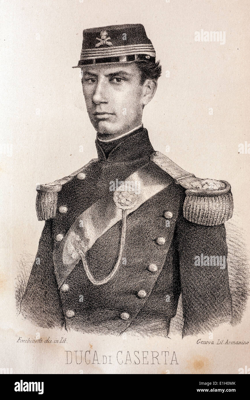 the Duke of Caserta From a print of 1862 Stock Photo