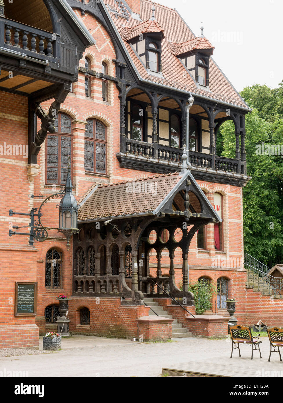hunting lodge Gelbensande, built 1885-1887 by Gotthilf Ludwig Möckel, Mecklenburg-Vorpommern, Germany Stock Photo