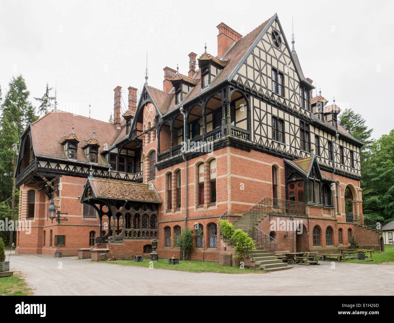 hunting lodge Gelbensande, built 1885-1887 by Gotthilf Ludwig Möckel, Mecklenburg-Vorpommern, Germany Stock Photo