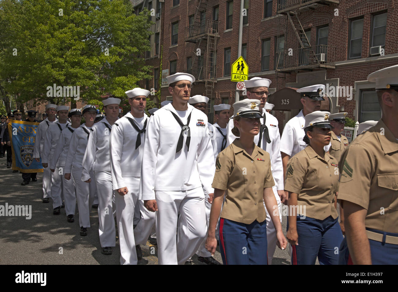 2014 Memorial Day Parade, Bay Ridge Brooklyn next to Fort Hamilton, 'the face of America's army in New York City' Stock Photo
