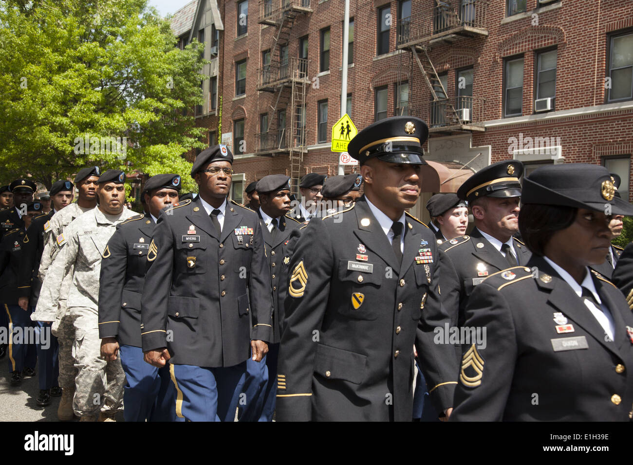 2014 Memorial Day Parade, Bay Ridge Brooklyn next to Fort Hamilton, 'the face of America's army in New York City' Stock Photo