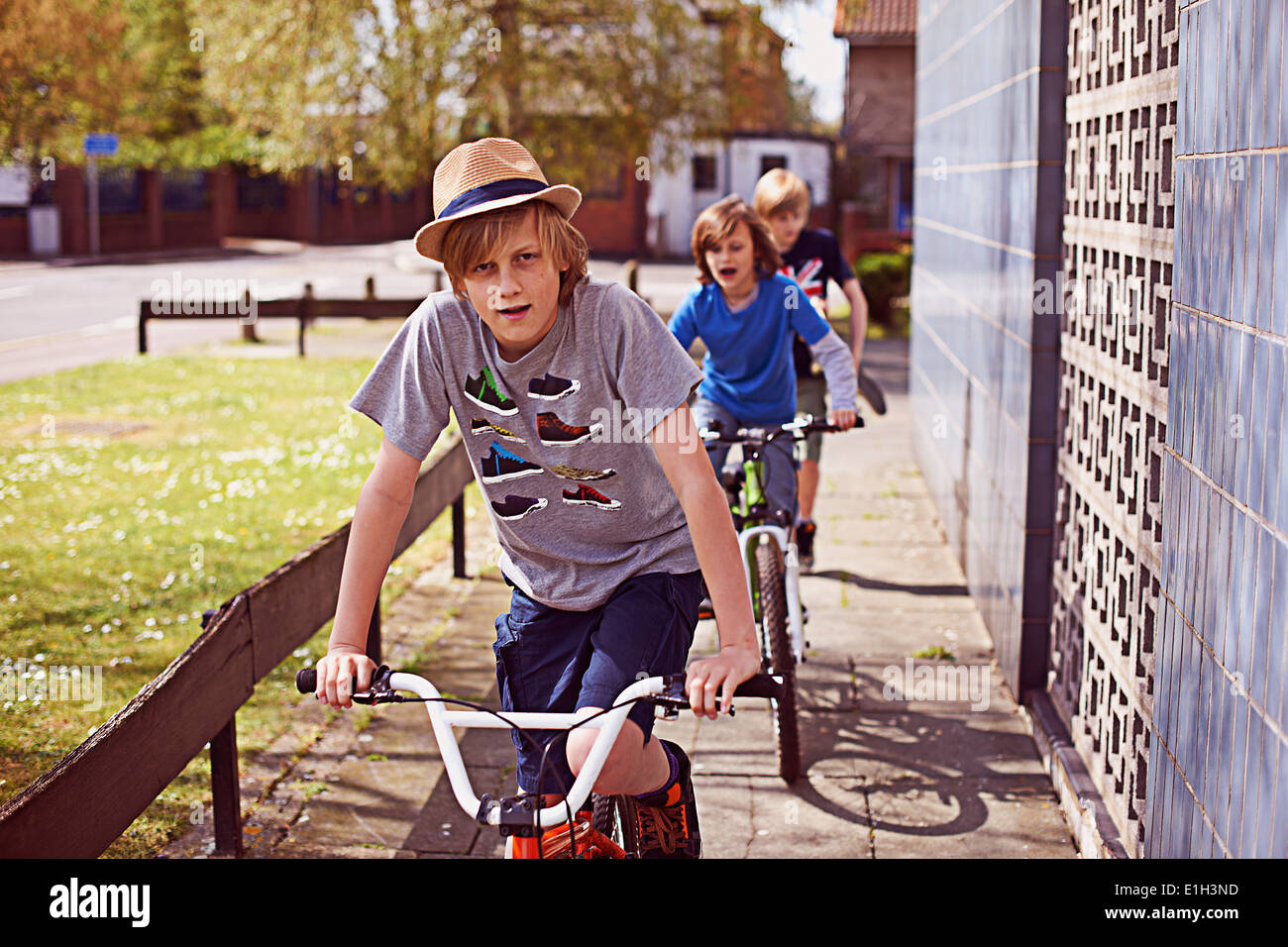 cycling on a pavement