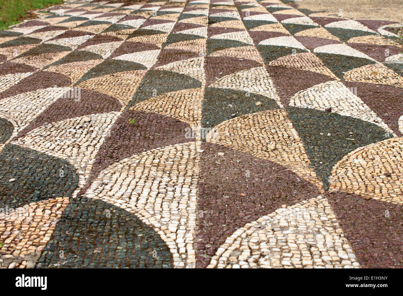 Ancient mosaic pattern in Caracalla Baths. Rome, Italy Stock Photo
