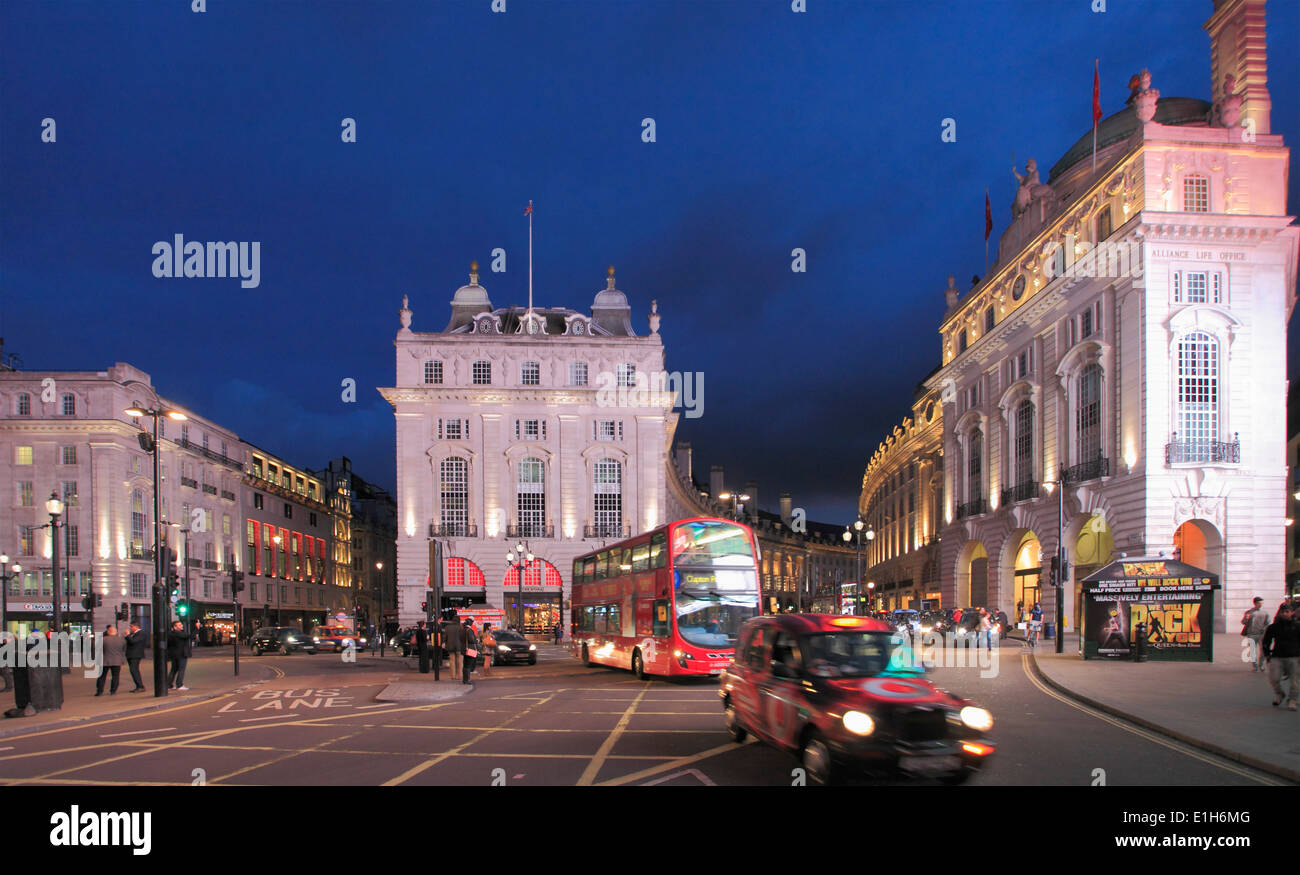UK, England, London, Piccadilly Circus, at night, Stock Photo
