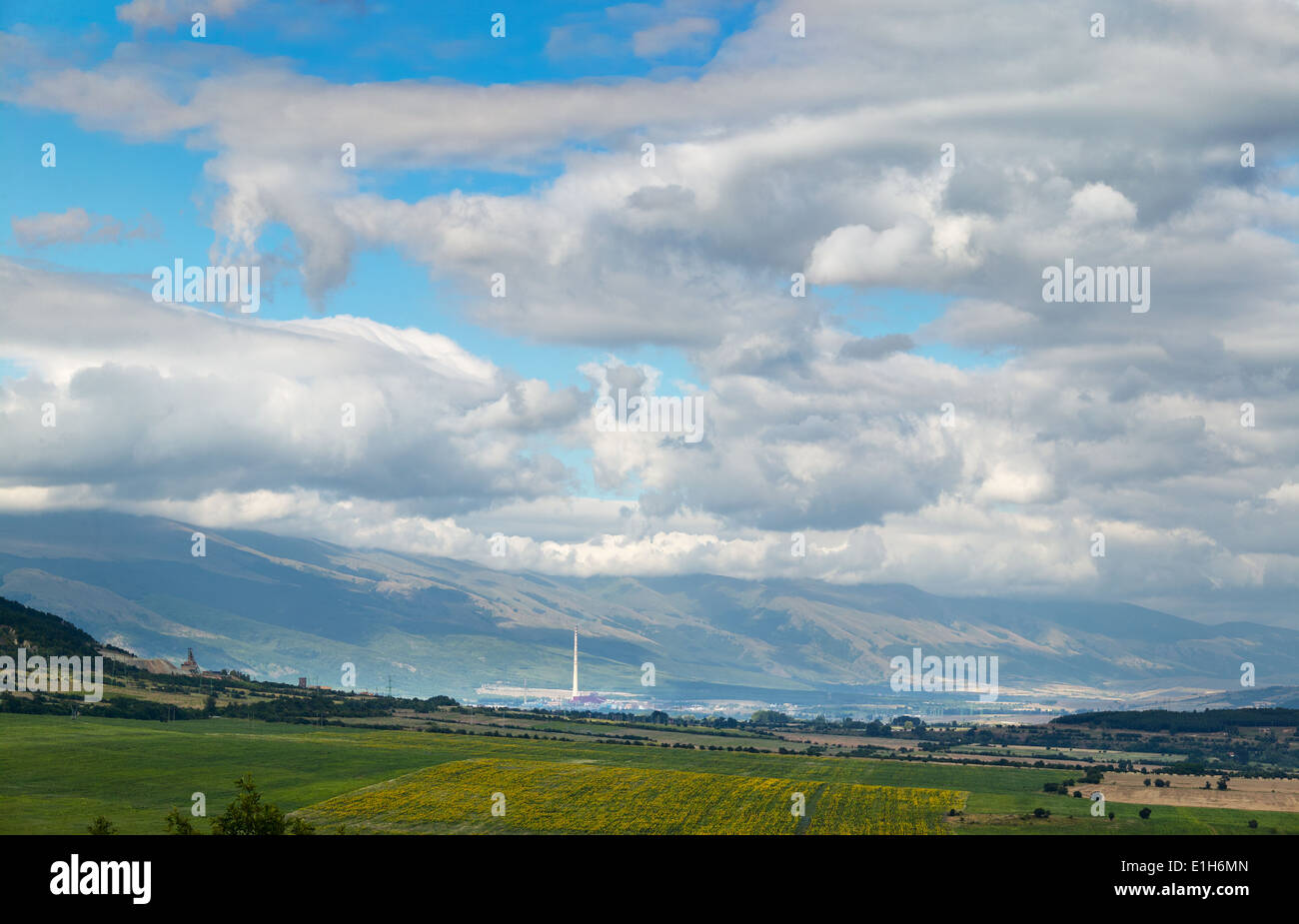 Spring landscape from the region of Stara planina mountain Bulgaria near Pirdop town Stock Photo