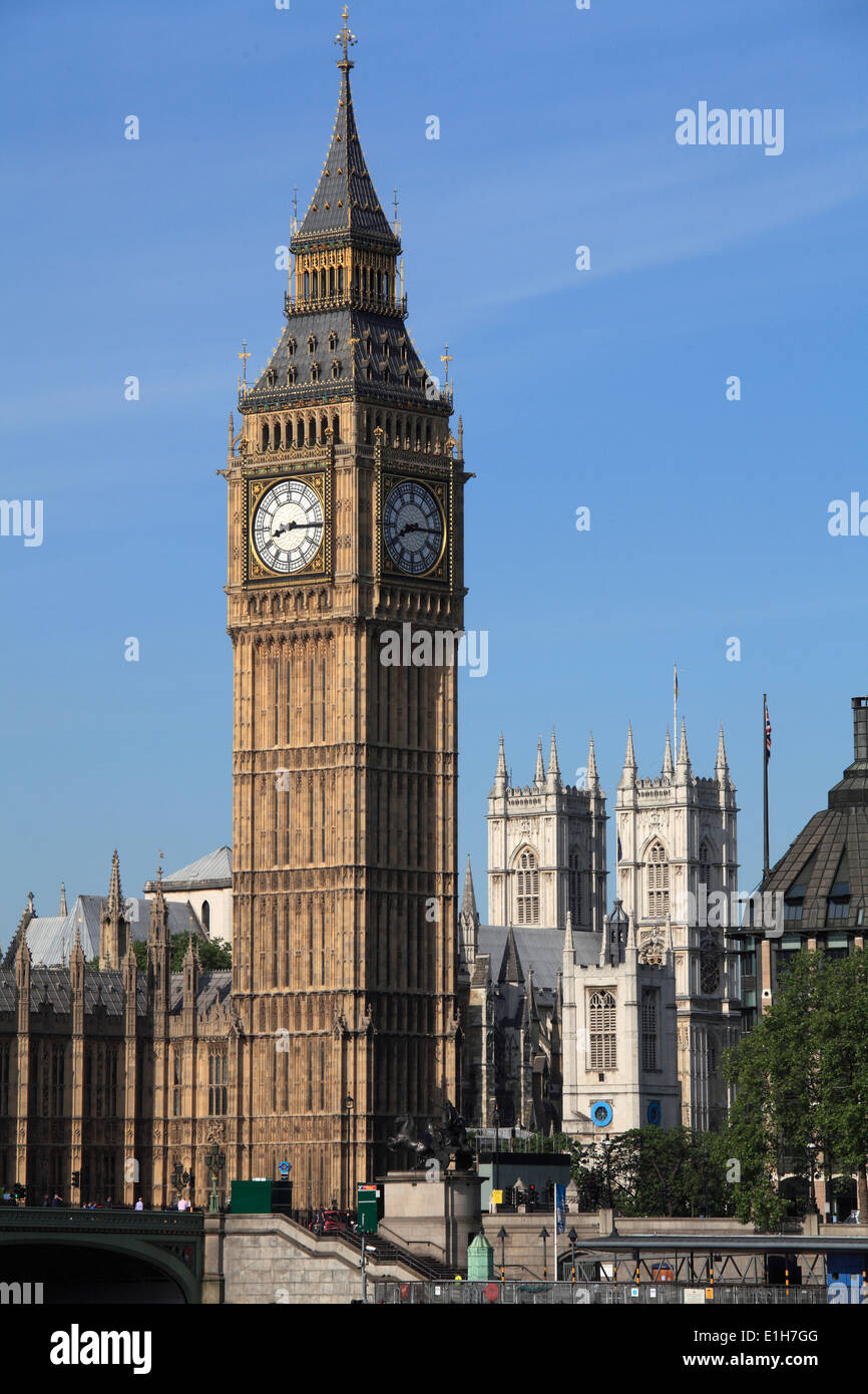 UK, England, London, Big Ben, Westminster Abbey, Stock Photo
