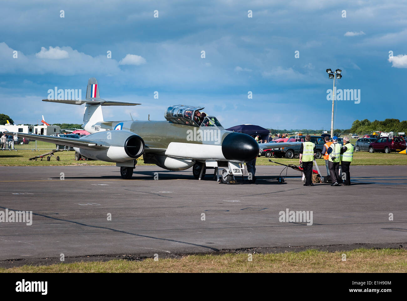 Historic Gloster Meteor NF.11 night fighter at an English airshow Stock Photo