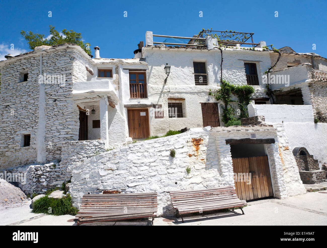 Houses in the village of Capileira, High Alpujarras, Sierra Nevada, Granada province, Spain Stock Photo