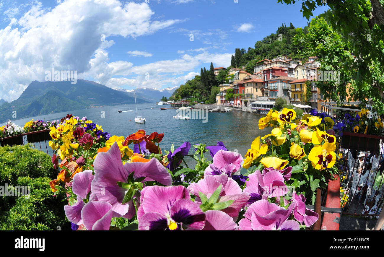 Lake Como as seen from Varenna Stock Photo