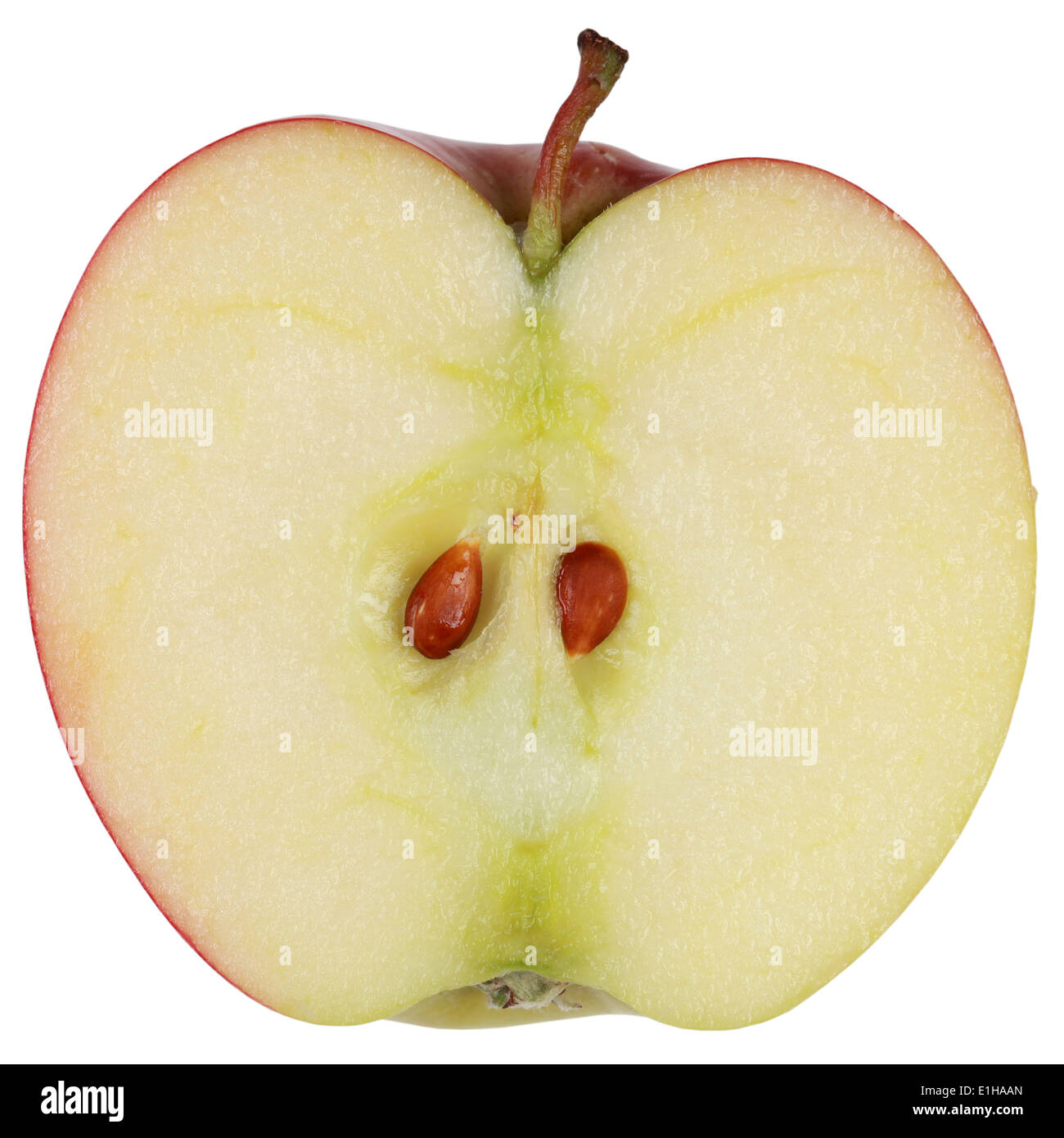 Sliced red apple isolated on white background Stock Photo