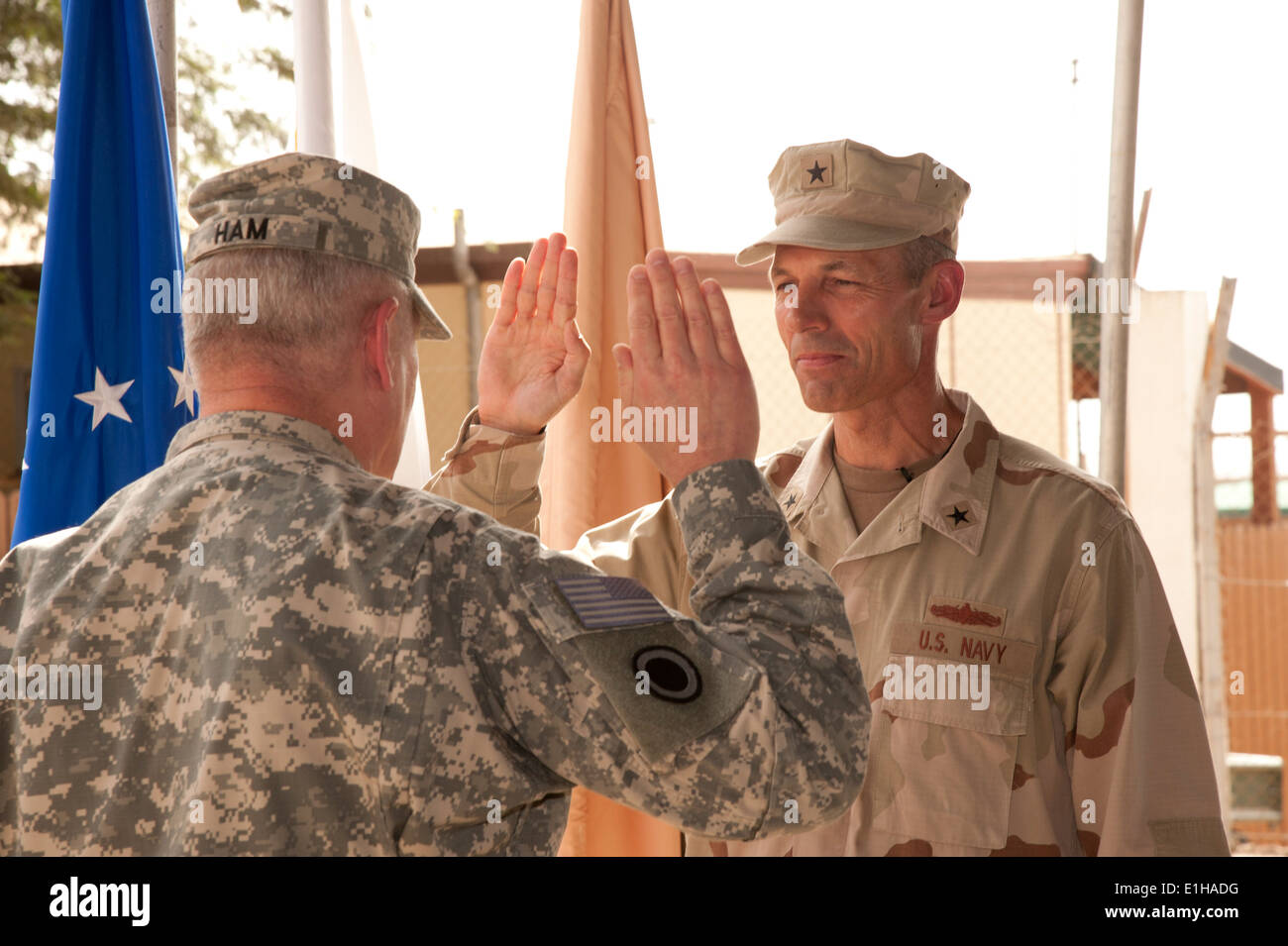Promotion ceremony u s navy rear adm michael franken hires stock