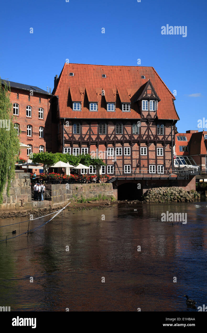 Restaurant LUENER MUEHLE at  the old harbor, Lueneburg,  Lüneburg, Lower Saxony, Germany, Europe Stock Photo