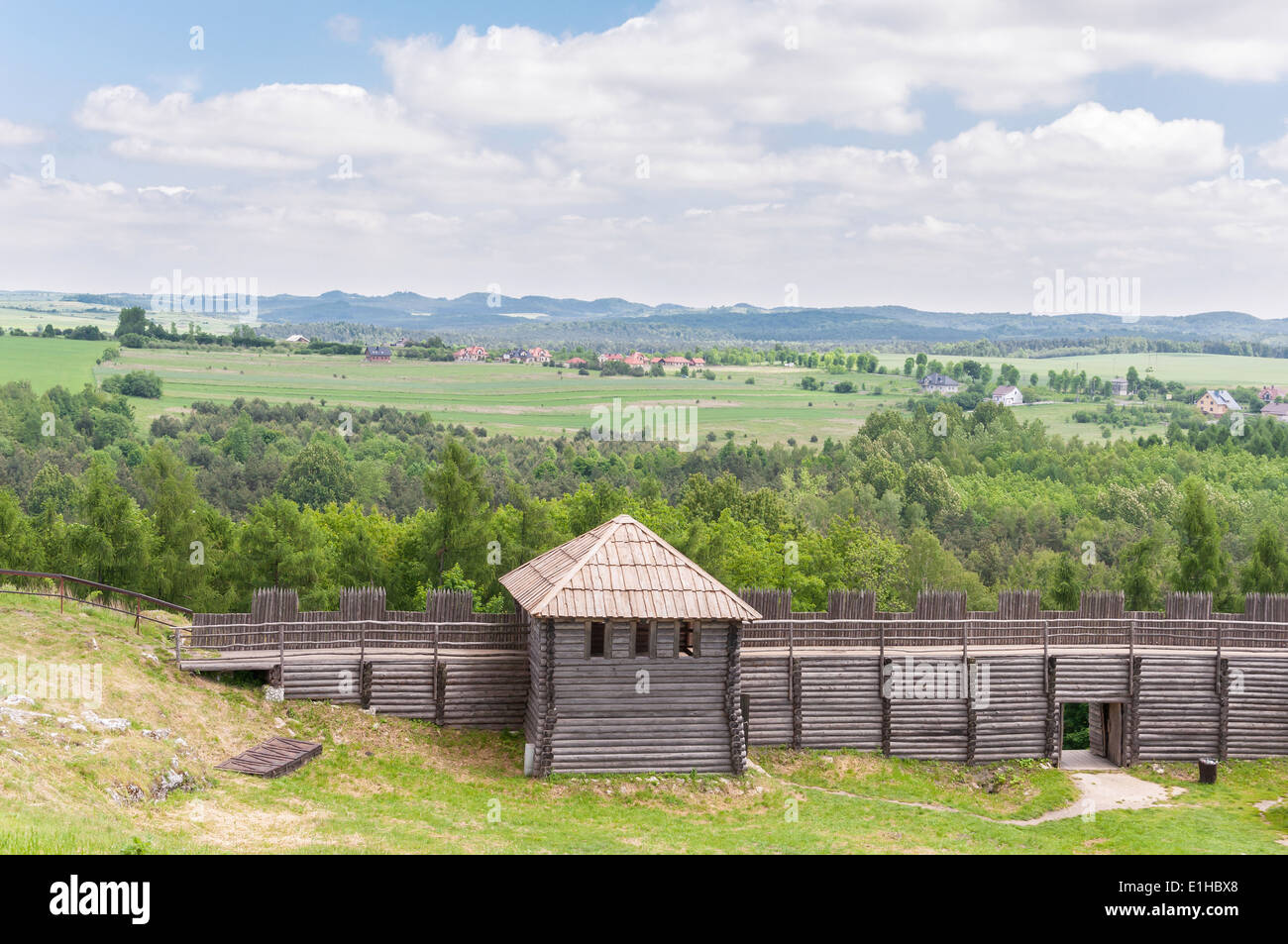 Old settlement on Birow mountain near Ogrodzieniec in Poland Stock ...