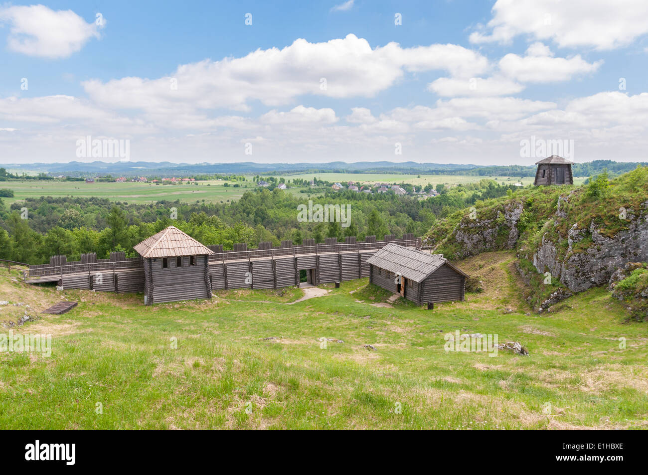 Old settlement on Birow mountain near Ogrodzieniec in Poland Stock ...