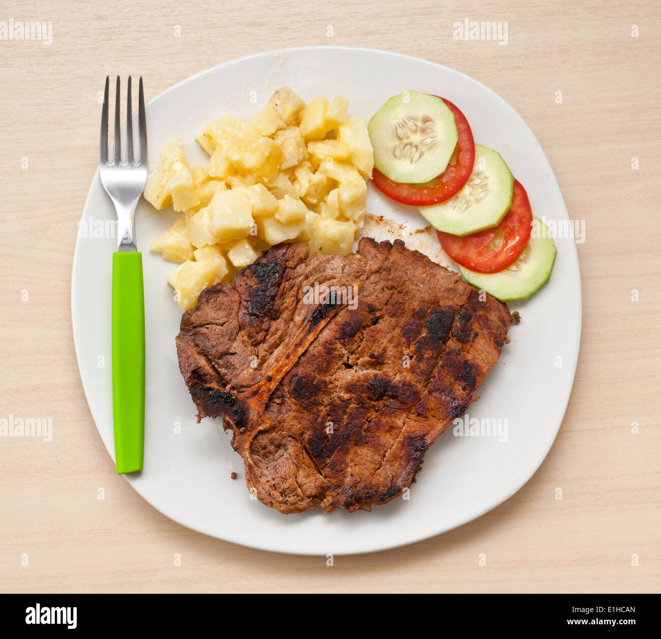 T bone steak potato salad hi-res stock photography and images - Alamy