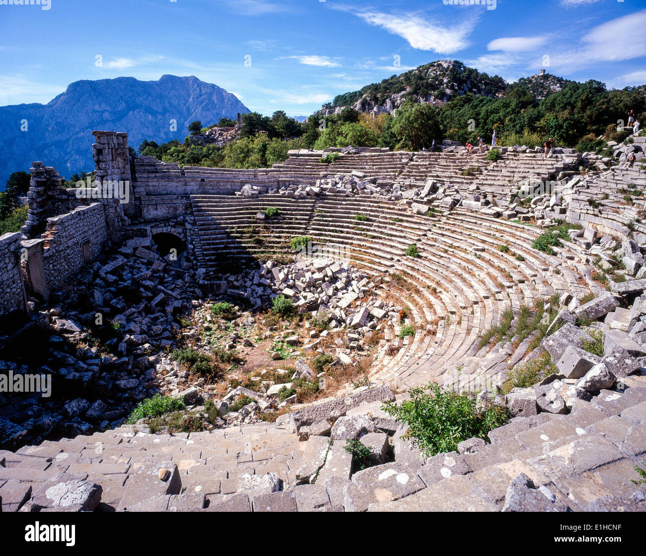 ancient theatre ruins at Termessos Turkey Stock Photo