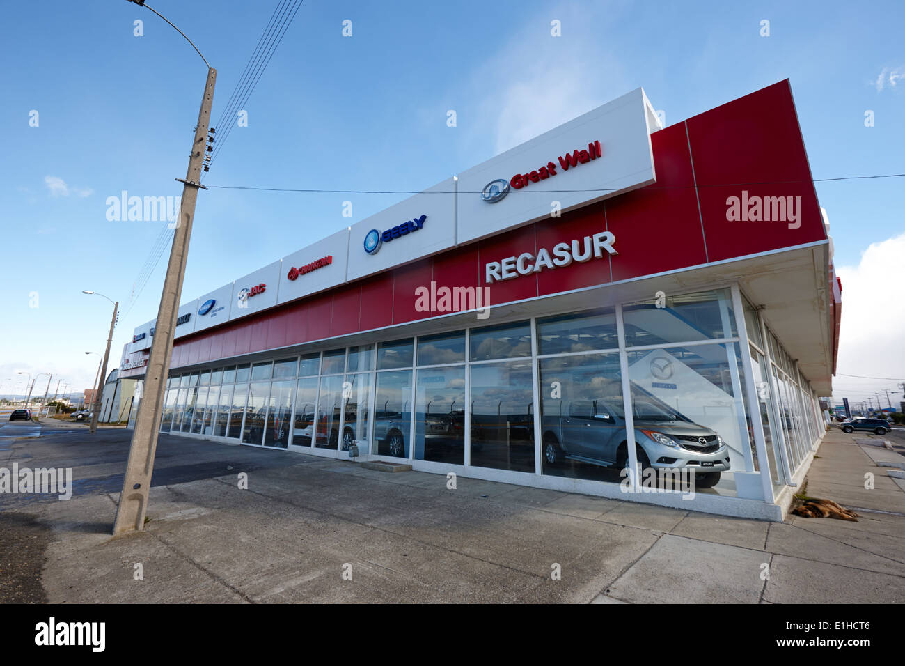 chinese cars car dealership zona franca zonaustral duty free port Punta  Arenas Chile Stock Photo - Alamy