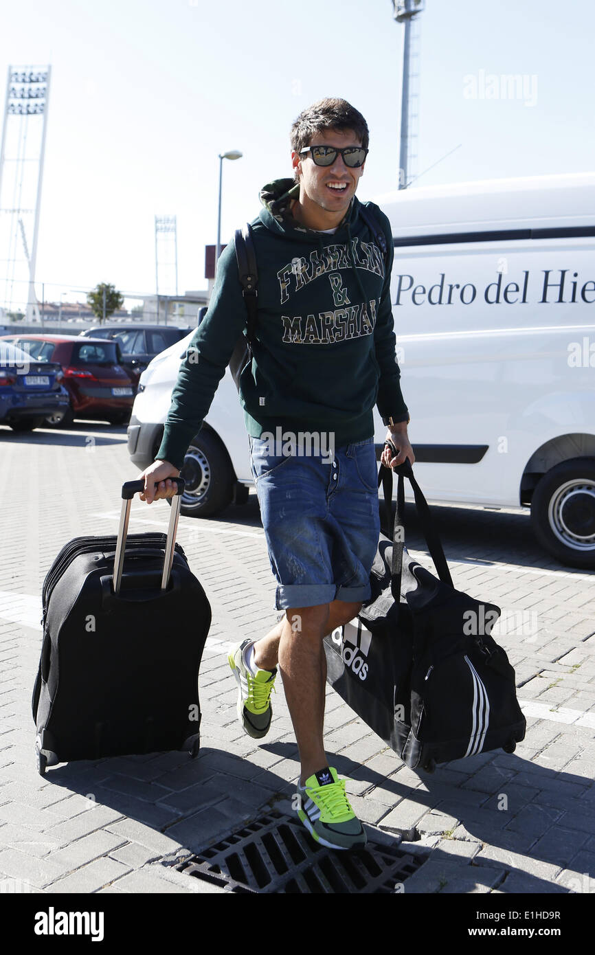 Las Rozas, Madrid, Spain. 2nd June, 2014. Javi Martinez (ESP) Football :  Javi Martinez arrives at Las Rozas Soccer City to prepare for FIFA World  Cup 2014 in Las Rozas, Madrid, Spain . ©