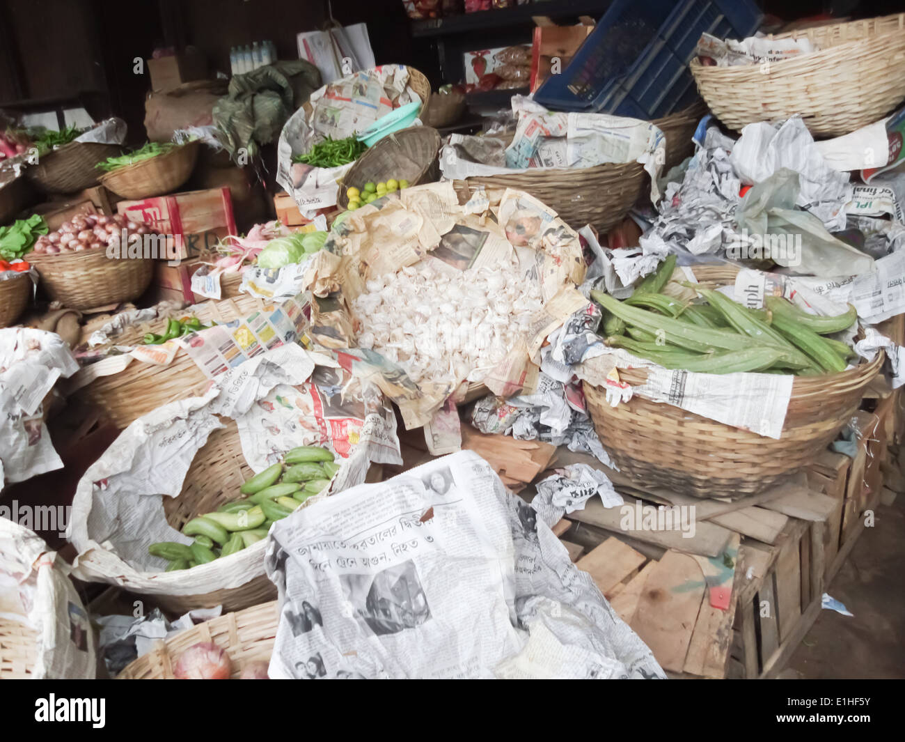 Market in Bhutan Stock Photo - Alamy
