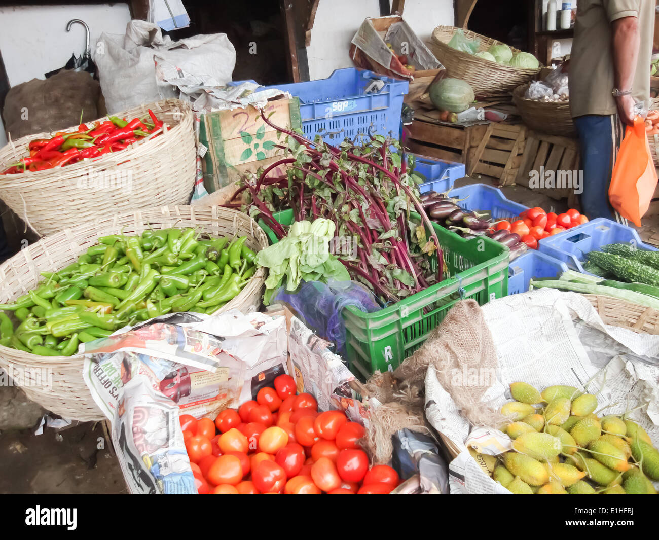 Market in Bhutan Stock Photo - Alamy