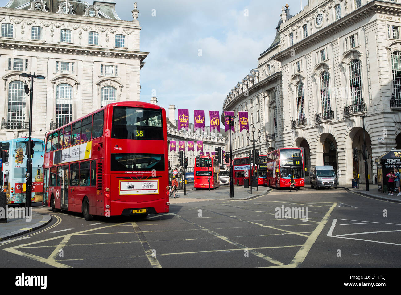 Picadilly Circus traffic, London Stock Photo