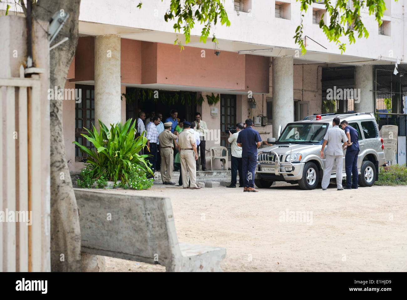 Ahmedabad, India. 5th June 2014.  Gujarat CM Anandiben Patel visits RSS’s Gujarat headquarters at  K B Hedgewar Bhawan on Baliakaka Road Maninagar Ahmedabad Gujarat India.Anandiben Patel is Gujarat's first woman Chief Minister . Credit:  Nisarg Lakhmani/Alamy Live News Stock Photo