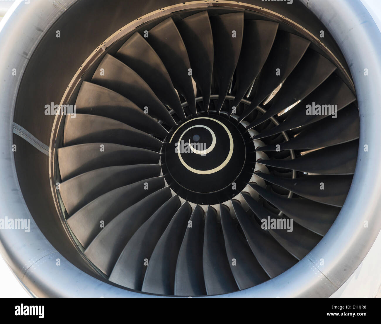 Jet engine, Airbus A340 turbine, South Africa Stock Photo