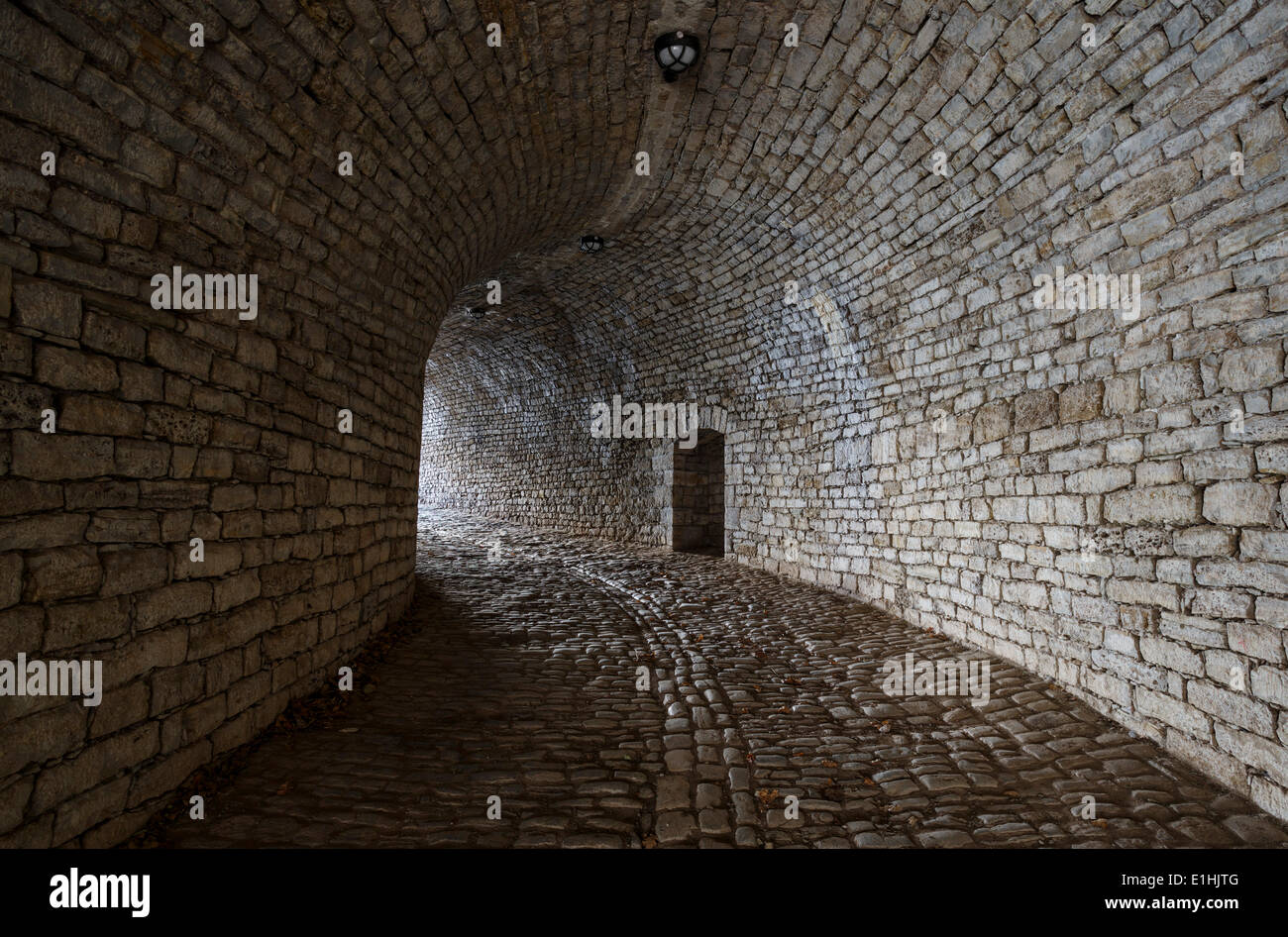Passage under the citadel, Zitadelle Petersberg Citadel, Erfurt, Thuringia, Germany Stock Photo