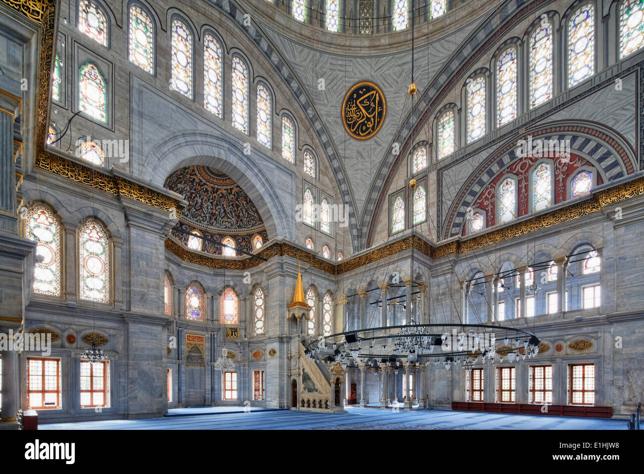 Nuruosmaniye Mosque or Nuruosmaniye Camii, Beyazit, Istanbul, European part, Turkey Stock Photo